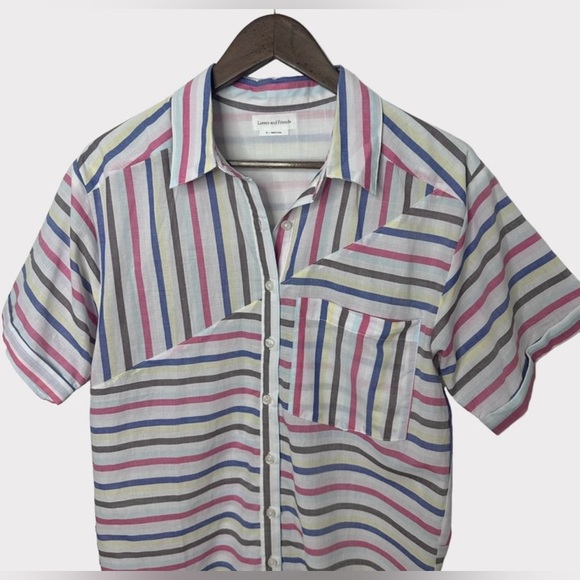 Lovers + Friends Striped Short Sleeve Button Down Camp Dress - XS - Picture 5 of 11